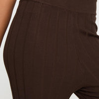 Palomia Ribbed Pants Chocolate