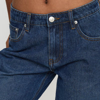 Everlong Mid Rise Wide Leg Jeans Dark Blue Wash