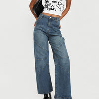 Frenta Moto High Waisted Jean Rebel Blue
