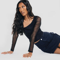 Myrtle Cargo Mini Skirt Navy