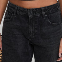 Serenitia Mid Rise Straight Leg Jeans Washed Black Tall