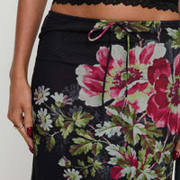 Paganio Maxi Skirt Black Floral
