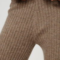 Yang Wide Leg Knit Pants Brown