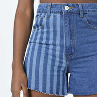 Hollie Striped Denim Shorts