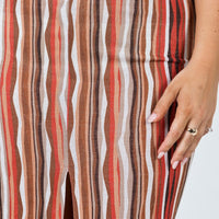 Molly Retro Stripe Midi Skirt Multi