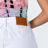 Holly Asymmetric Straight Leg Jeans White Denim