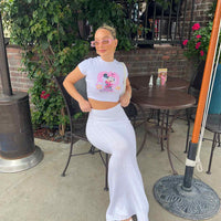 Belle Knit Maxi Skirt White