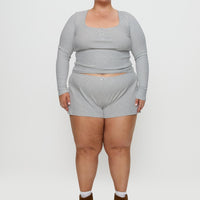 Sleepytea Rib Sleep Short Grey Curve