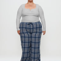 In The Morning Sleep Pant Blue Check Curve