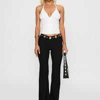 True Grit Eyelet Flare Pants Black