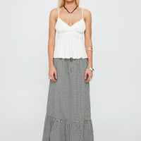 Modern Girl Maxi Skirt Black / White Gingham
