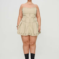 Alinzia Eyelet Skort Beige Curve