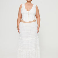 Buttacupe Lace Maxi Skirt White Curve