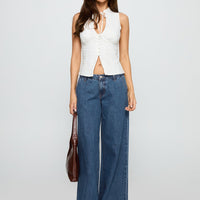 Hyde Low Rise Wide Leg Jeans Mid Blue