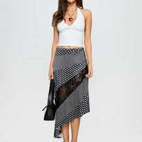 Midnight Memories Asymmetrical Midi Skirt Black Multi