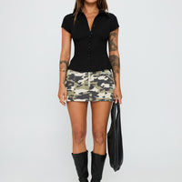 Voltage Denim Mini Skirt Camouflage