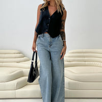 Jewelz High Rise Wide Leg Jeans Light Wash