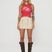 Torres Cargo Mini Skirt Cream