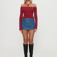 Nicolina Low Rise Denim Mini Skirt Light Wash Tall