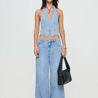 Pearlisle Low Rise Baggy Jeans Light Wash