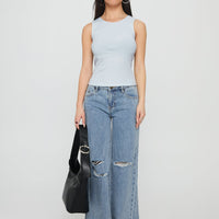 Kadison Low Rise Straight Leg Jeans Mid Wash Blue
