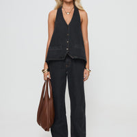 Top Model Low Rise Straight Leg Jeans Charcoal