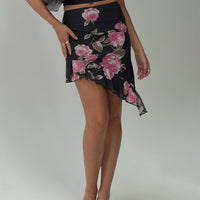 Apricota Mini Skirt Black Floral