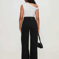 Goldie High Wide Jean True Black