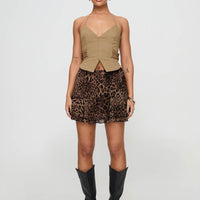 Luned Mini Skirt Leopard Petite