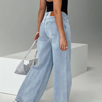 Ramos Low Rise Wide Leg Jeans Light Blue Wash Petite