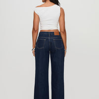 Darla Low Rise Straight Leg Jean Dark Blue Wash