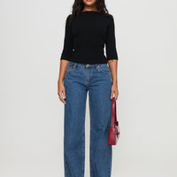 Darla Low Rise Straight Leg Jeans Mid Wash