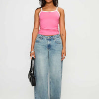 Edge Of Town Mid Rise Straight Leg Jeans Vintage Blue