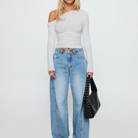 Esperance Mid Rise Barrel Leg Jeans Vintage Blue