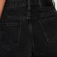 Reflecting Mid Rise Denim Shorts Black Wash