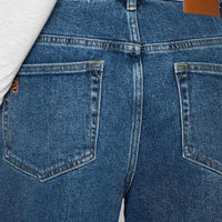 Retro Dream Mid Rise Longline Denim Shorts Mid Wash