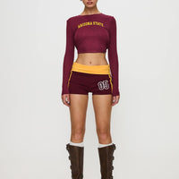 ASU Foldover Shorts Maroon