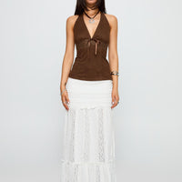 Emanuella Lace Maxi Skirt White