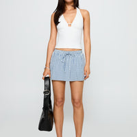 My Way Skort Blue Gingham