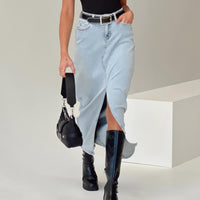 Batkins Maxi Skirt Light Wash Denim