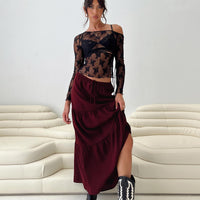 Whole Again Maxi Skirt Burgundy