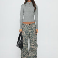 Sweetness Low Rise Straight Leg Jeans Digital Camo