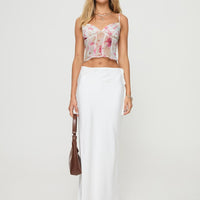 Fluttering Maxi Skirt White