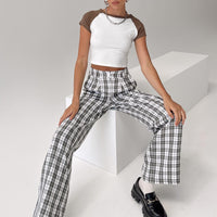 Archer Pants Grey Plaid