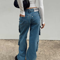 The Ragged Priest Mid Blue Combat Jeans Organic Cotton Mid Blue