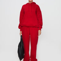 Dream Fleece Ankle Cuff Sweatpants Red
