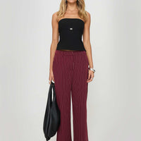 Aquaville Pants Burgundy Pinstripe