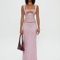 Kalei Maxi Skirt Pink Floral