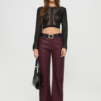 Dempsey Faux Leather Pants Deep Cherry