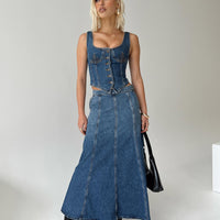 Wyoming Midi Skirt Blue Denim